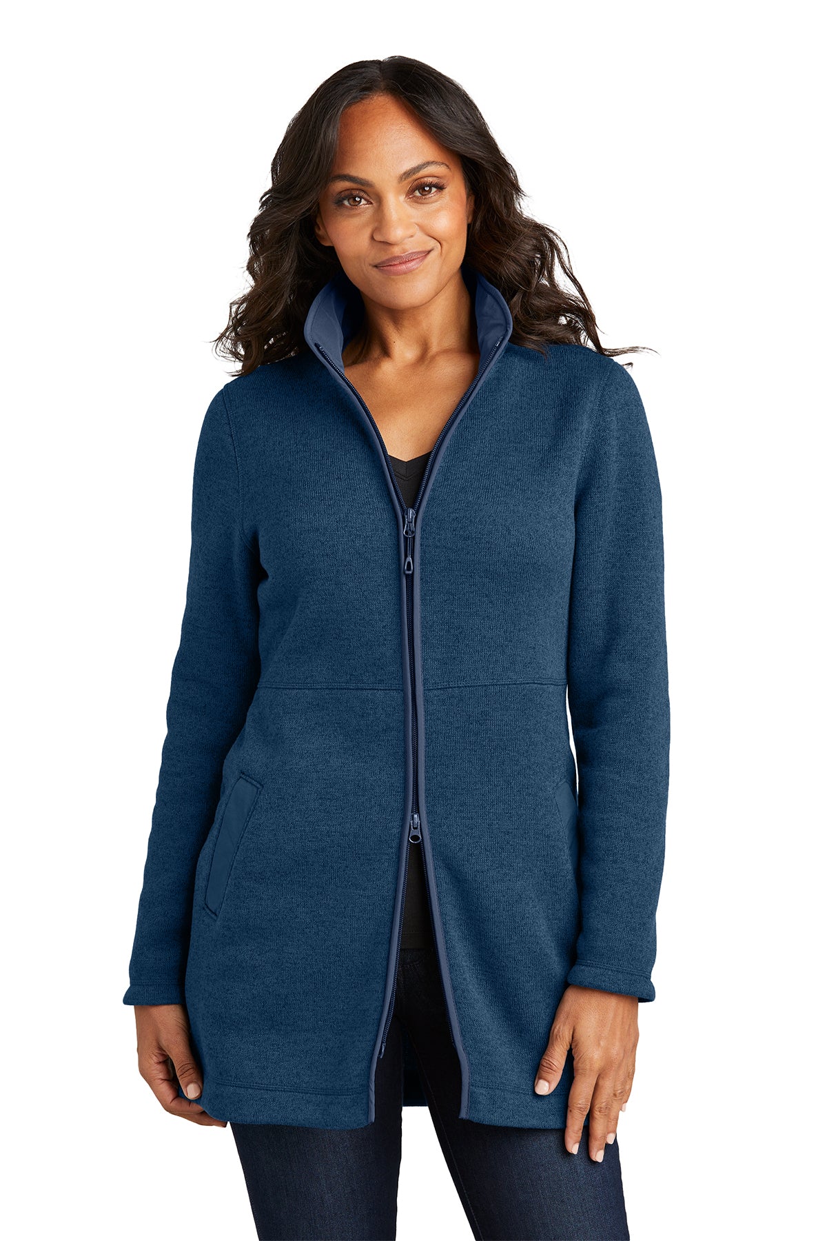 Port Authority® Ladies Arc Sweater Fleece Long Jacket-L425