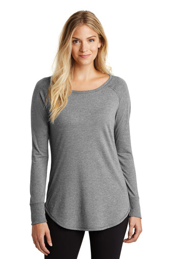 DT132L-District Ladies Perfect Tri Long Sleeve Tunic Tee