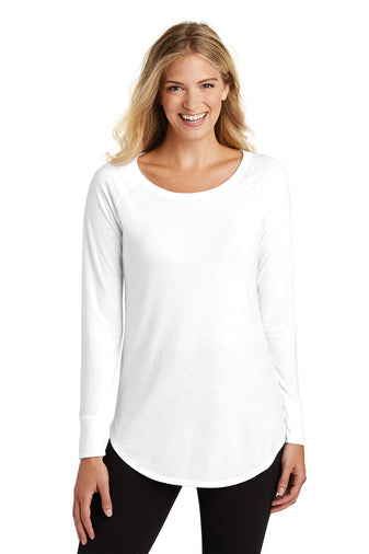 DT132L-District Ladies Perfect Tri Long Sleeve Tunic Tee