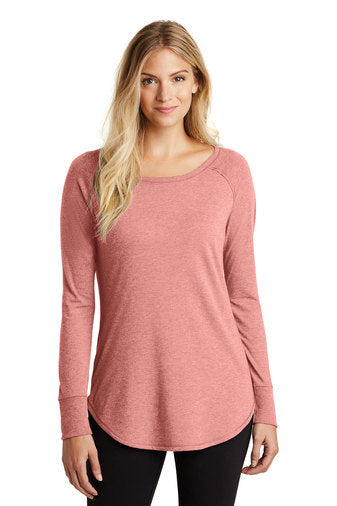 DT132L-District Ladies Perfect Tri Long Sleeve Tunic Tee